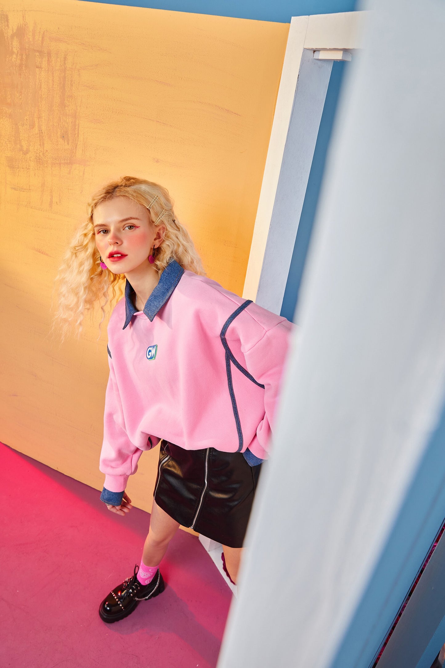 Harajuku Applique Casual Pullover Sweatshirt Women,Winter Patchwork
