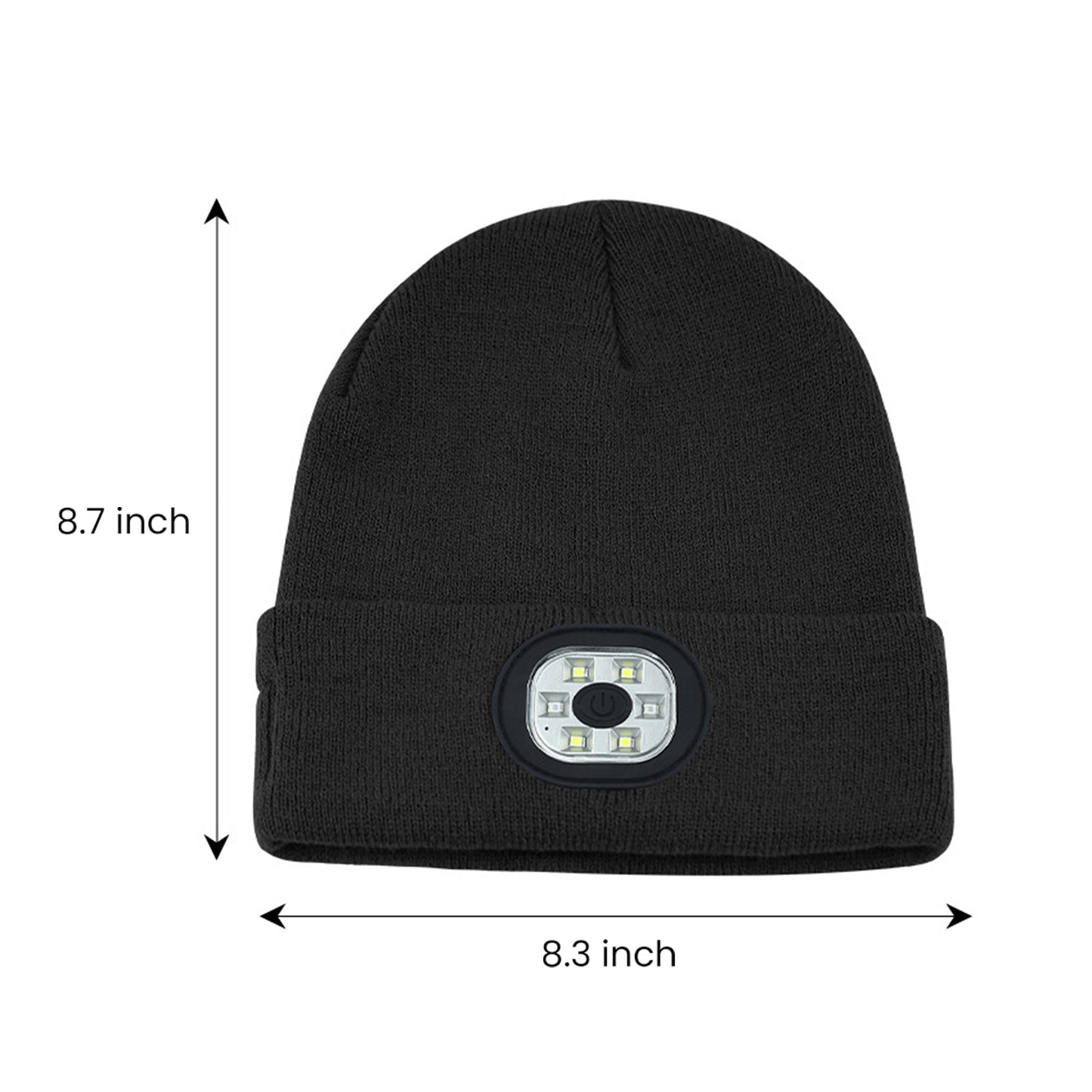 Knit Beanie Hat with Lights for Men & Women, Winter Outdoor LED