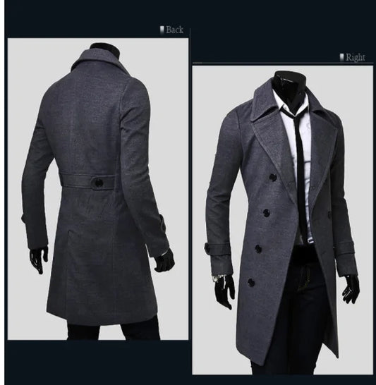 Men's Long Trench Coat – Timeless Elegance Meets Versatile Style