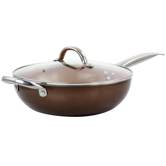 Copper Pan Cooking Excellence 3.5 Quart Aluminum Nonstick Saute Pan in