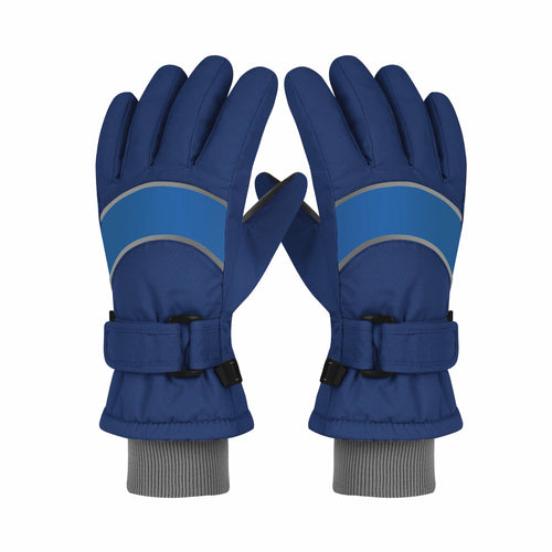 Kid Winter Ski Gloves S4 featuring 3M Thinsulate insulation and waterproof nylon, in blue with light blue accents.