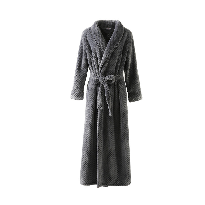 Women Winter Extra Long Robe Soft Warm Plus Size Flannel Peignoir Preg