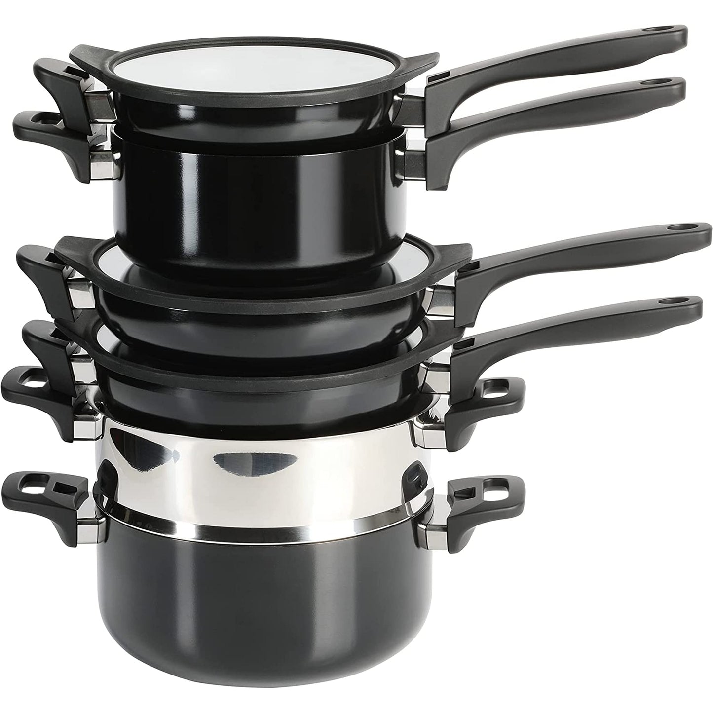 Kenmore Elite Grayson 9 Piece Nonstick Aluminum Stackable Cookware Set