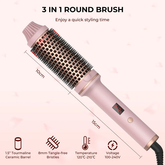 Professional Heated Curling Brush for Effortless Curls