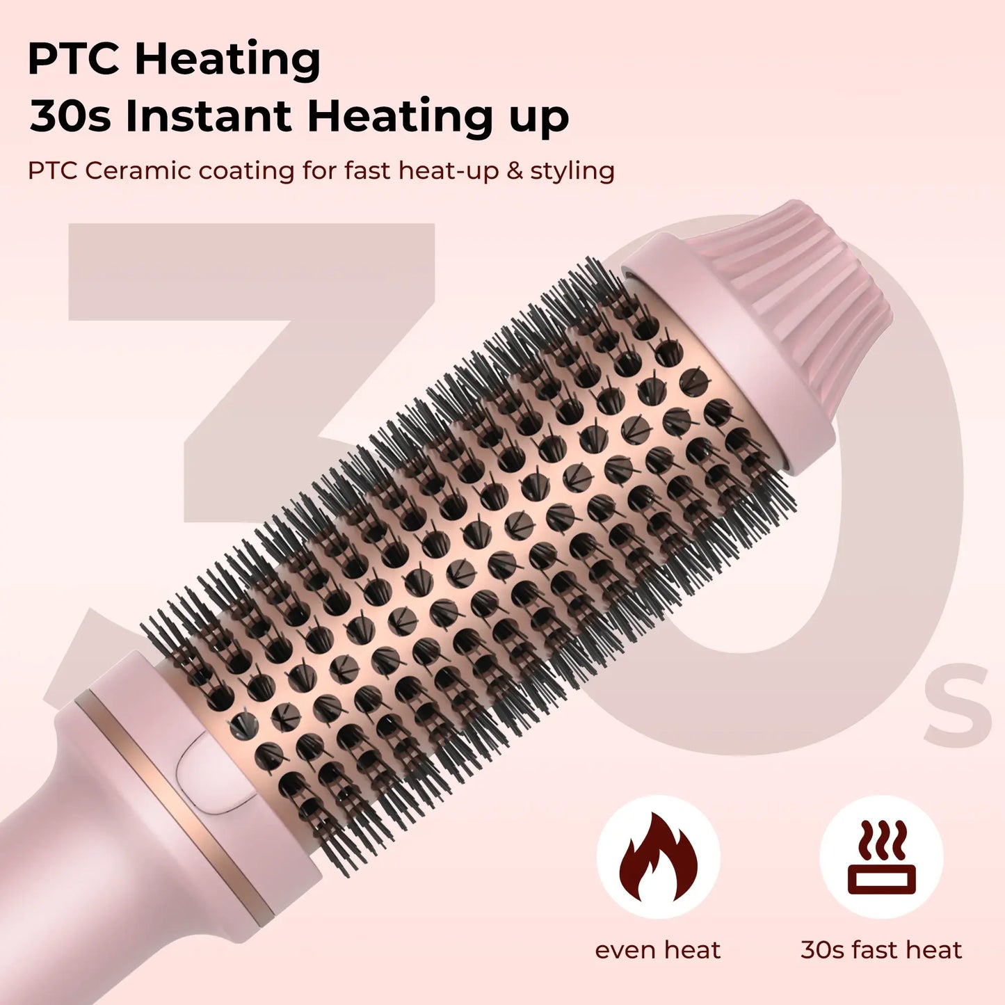 Professional Heated Curling Brush for Effortless Curls