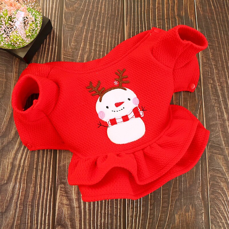 Dog Clothes Autumn And Winter Woolen Coat Christmas Elk Festival