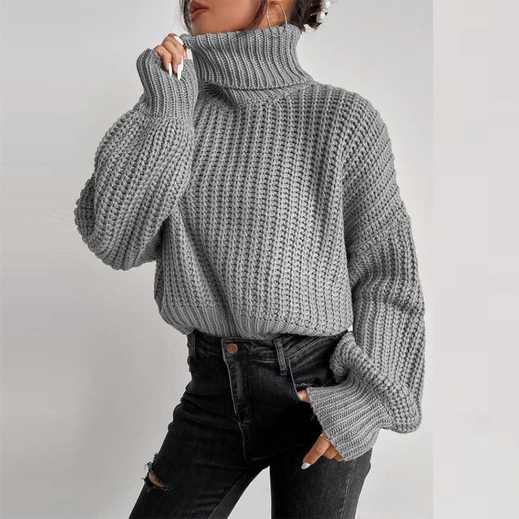 Autumn And Winter Fashion Fall Shoulder Long Sleeve Knitted Loose Pull