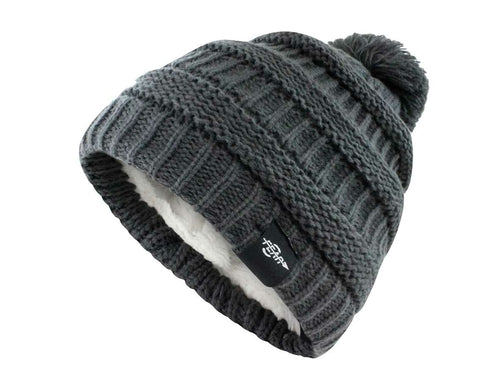 Warmest Plush Insulated Cuff Knit Pom Women Winter Beanie Hat Warm