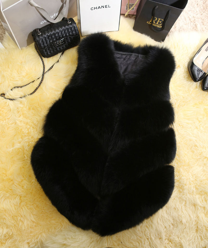 Faux Fur Sleeveless Vest Winter Thick Coats Women 2022 New Fashion