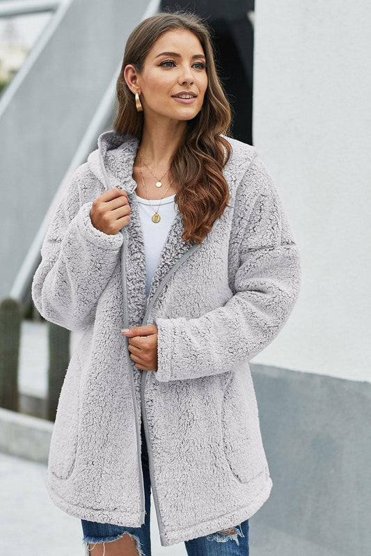 Women's Winter Leave Them Waiting Light Gray Wubby Coat