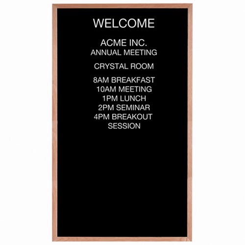 Aarco Products AOFD6036 Letter Board Message Center Red Oak Frame