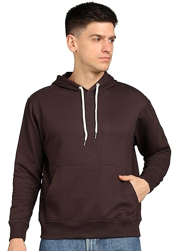 Men's Cotton Fleece Hooded Hoodie (Size-L) (Color-MAROON)