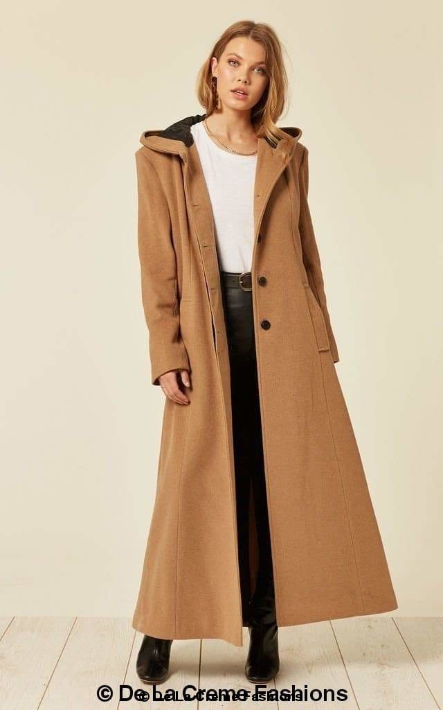 Oversized Wool Blend Hooded Long Coat (1716)