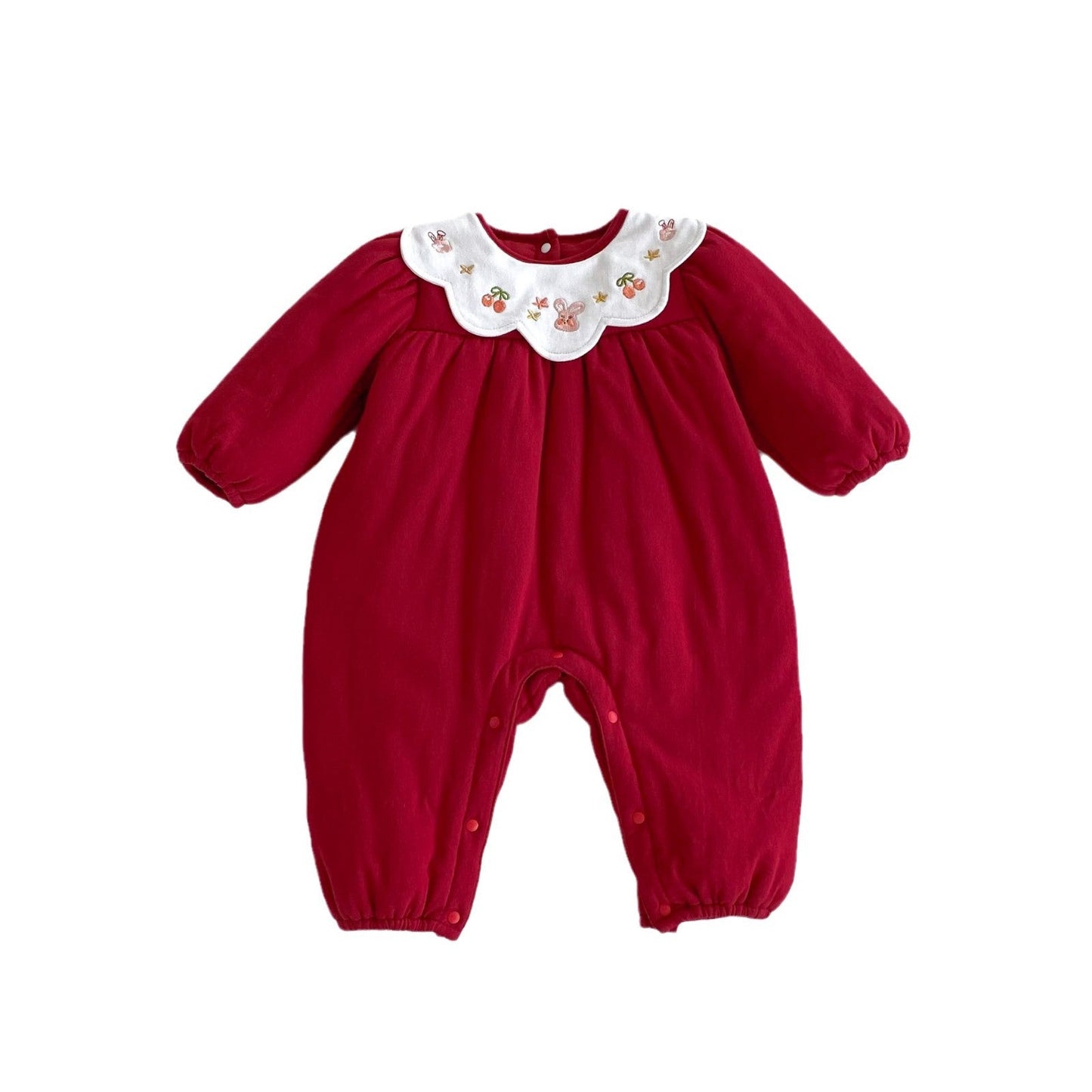 Winter New Arrival Baby Girls Cute Rabbits and Fruits Embroidered