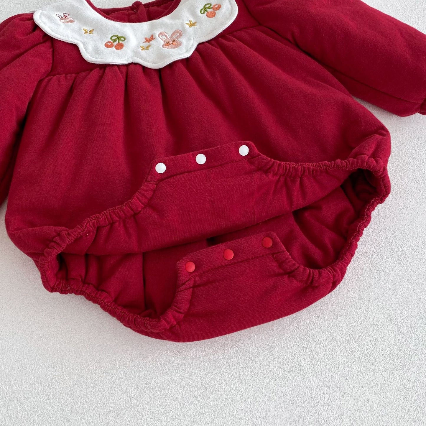 Winter New Arrival Baby Girls Cute Rabbits and Fruits Embroidered