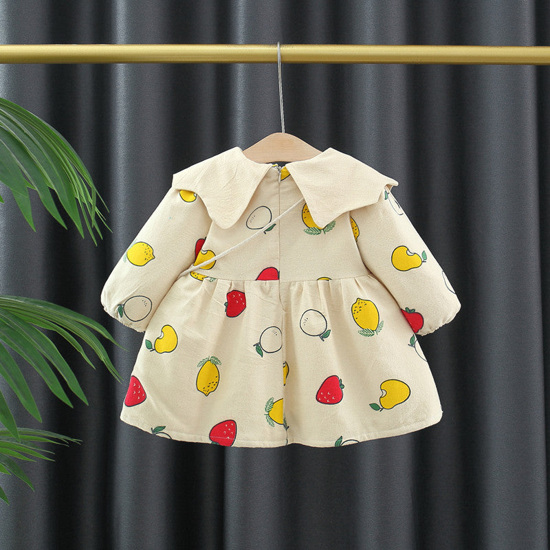 Autumn and Winter New Arrival Baby Girls Long Sleeves Fruits Print