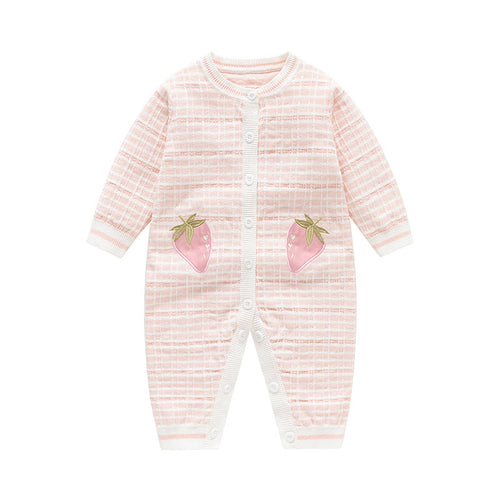 Autumn and Winter New Arrival Baby Girls Knitted Strawberry Pattern