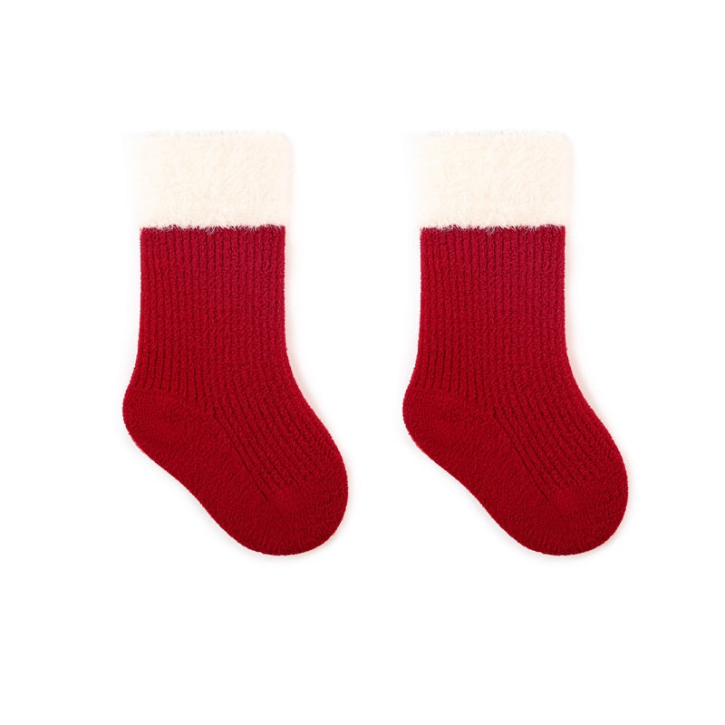 Warm Boneless Children’s Fleece-lined Socks for Autumn and Winter,