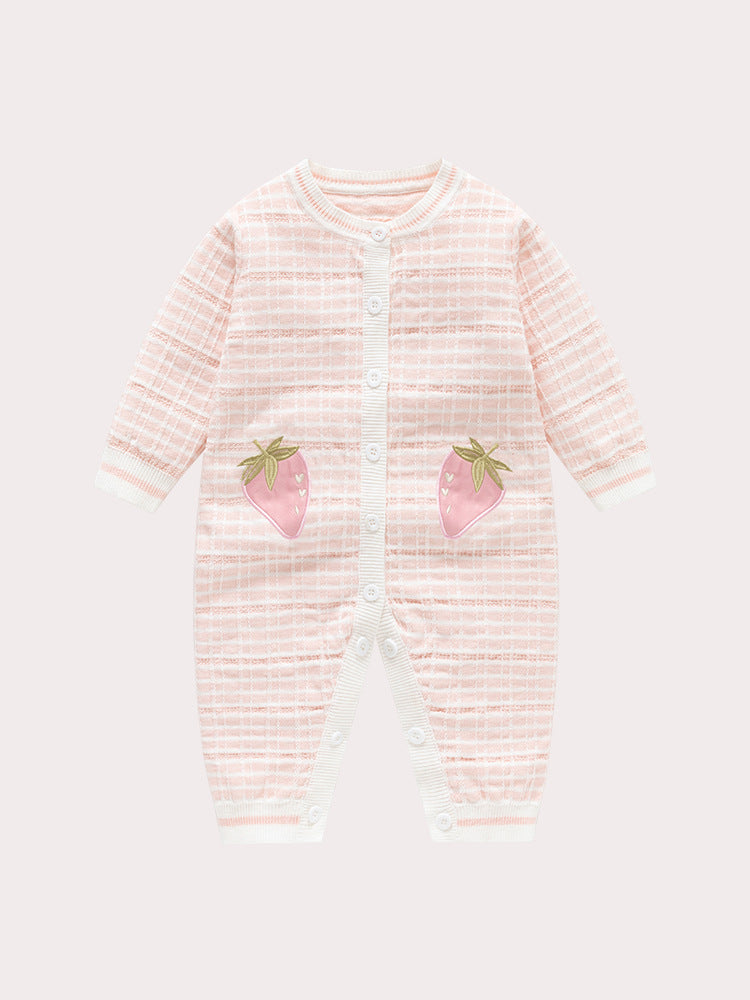 Autumn and Winter New Arrival Baby Girls Knitted Strawberry Pattern