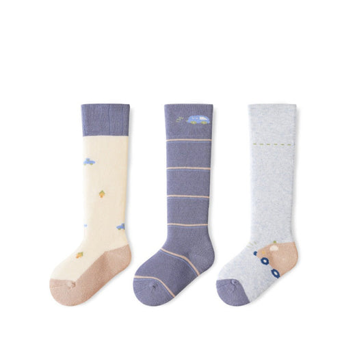 Winter/Autumn Pairs Baby Over-the-Knee Color Patchwork Socks in Combed