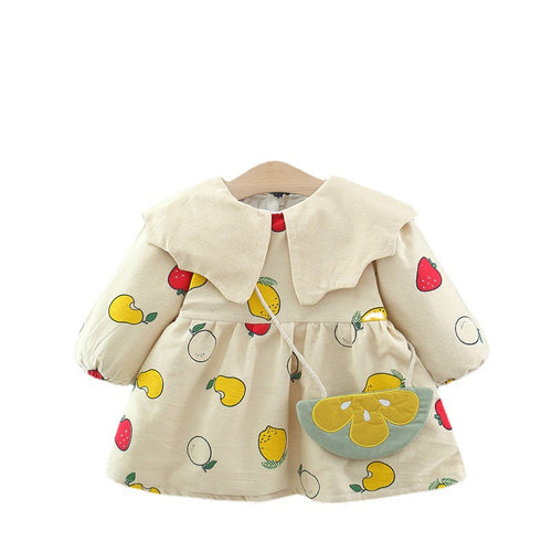 Autumn and Winter New Arrival Baby Girls Long Sleeves Fruits Print