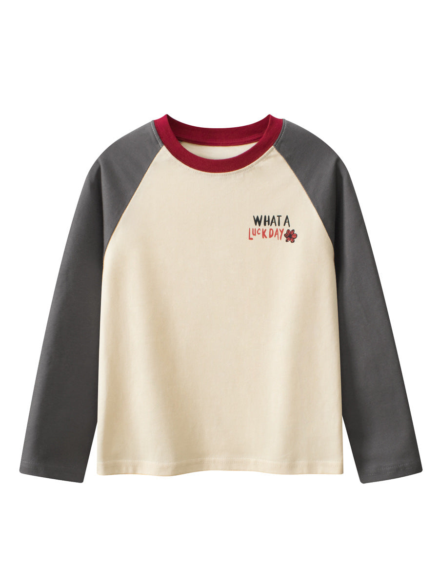 Autumn New Arrival Kids Boys Letters Print Crew Neck Long Sleeves