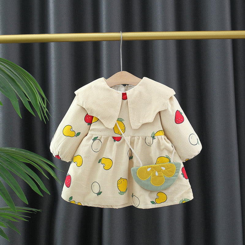 Autumn and Winter New Arrival Baby Girls Long Sleeves Fruits Print