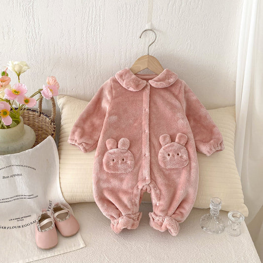 Winter New Arrival Baby Girls Cute Rabbits Pattern Warm Double-sided