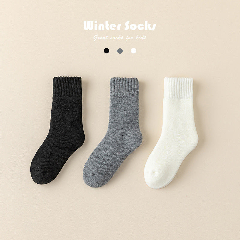 Winter/Autumn Candy-Colored Mid-Calf Socks in Combed Cotton for Warmth