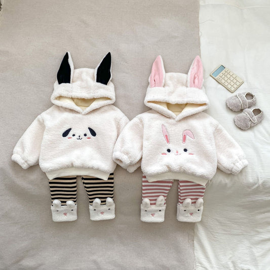 Winter Hot Selling Baby Unisex Long Sleeves Simple Rabbit Design