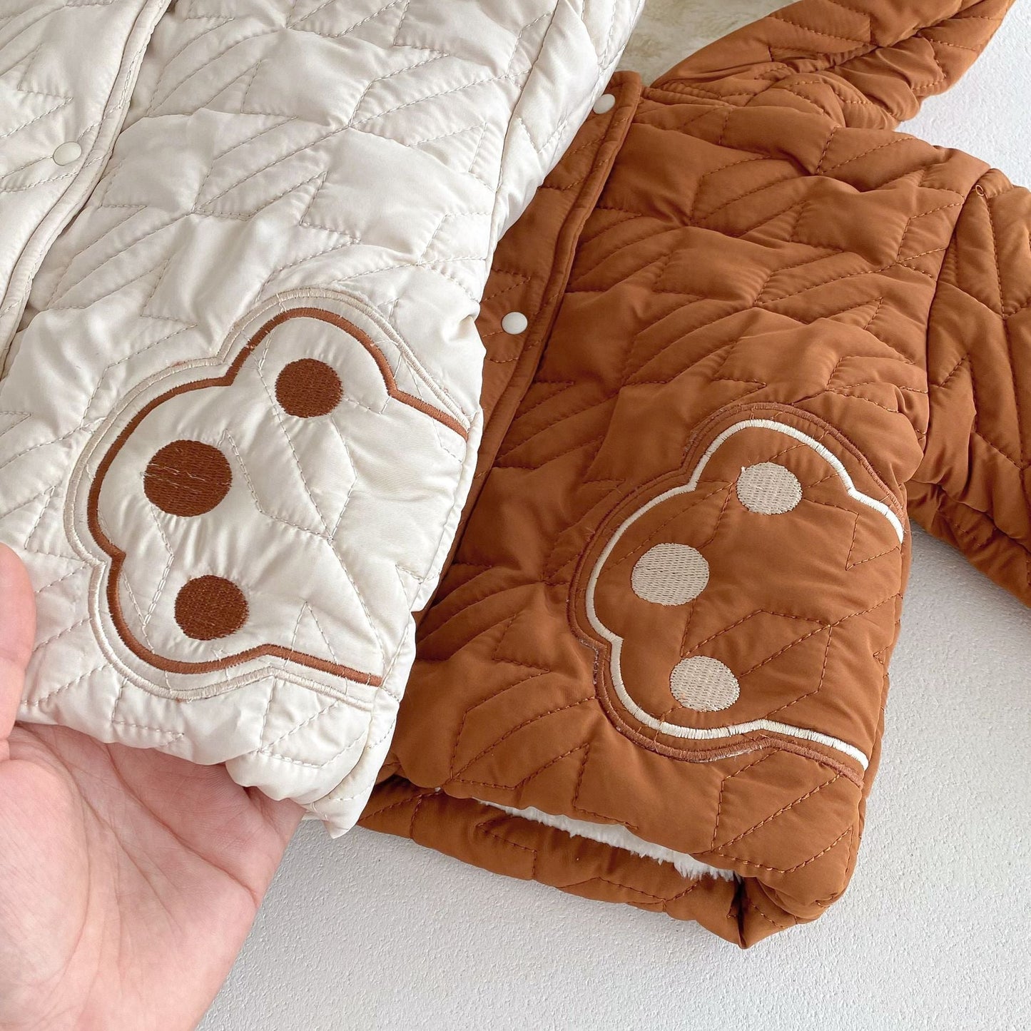 Winter Infant Baby Unisex Teddy Paws Pattern Long Sleeves Coat With