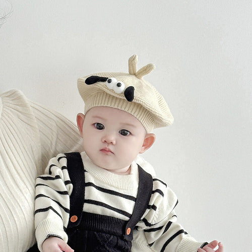 Winter and Autumn Cute Cartoon Knited Hat for Baby: Painter’s Beret