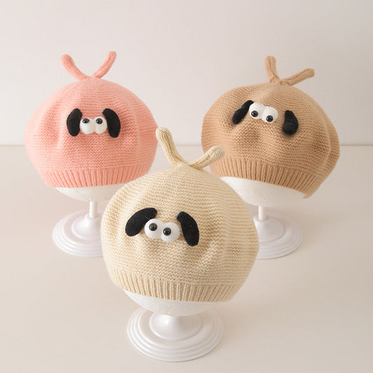 Winter and Autumn Cute Cartoon Knited Hat for Baby: Painter’s Beret