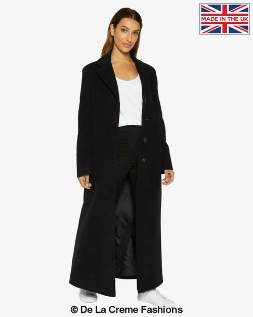 Slim Fit Wool Blend Longline Maxi Coat (1816)