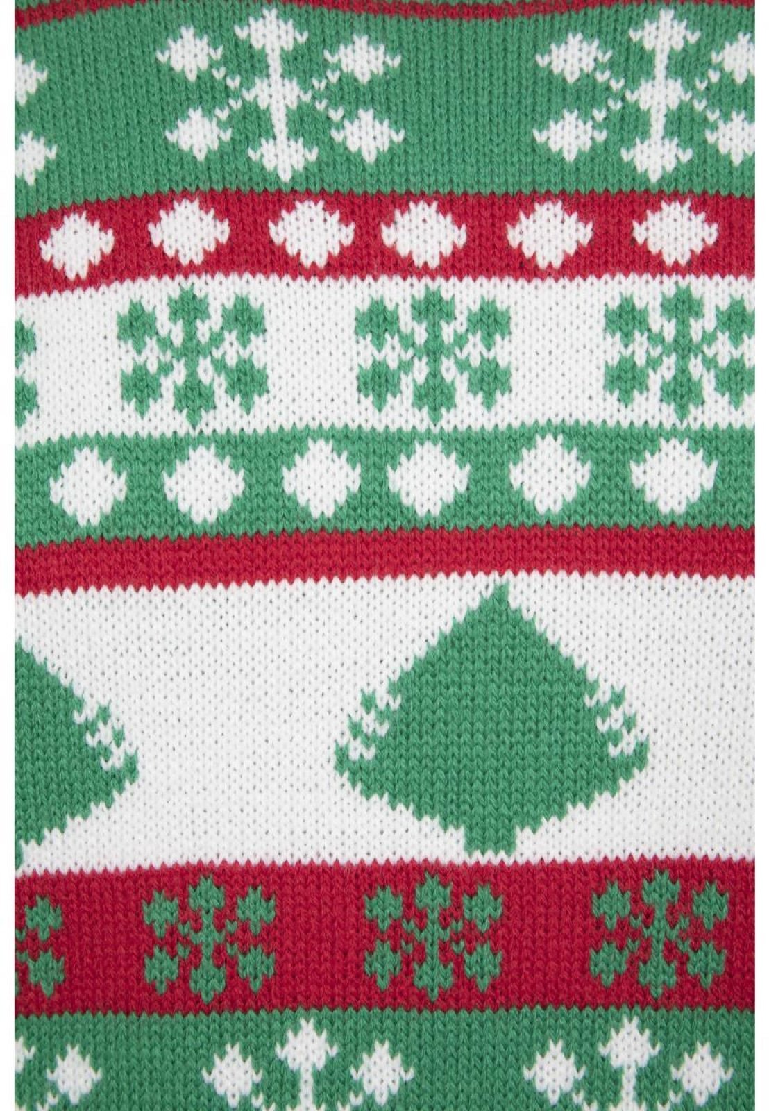 Snowflake Christmas Tree Sweater - Green White Red