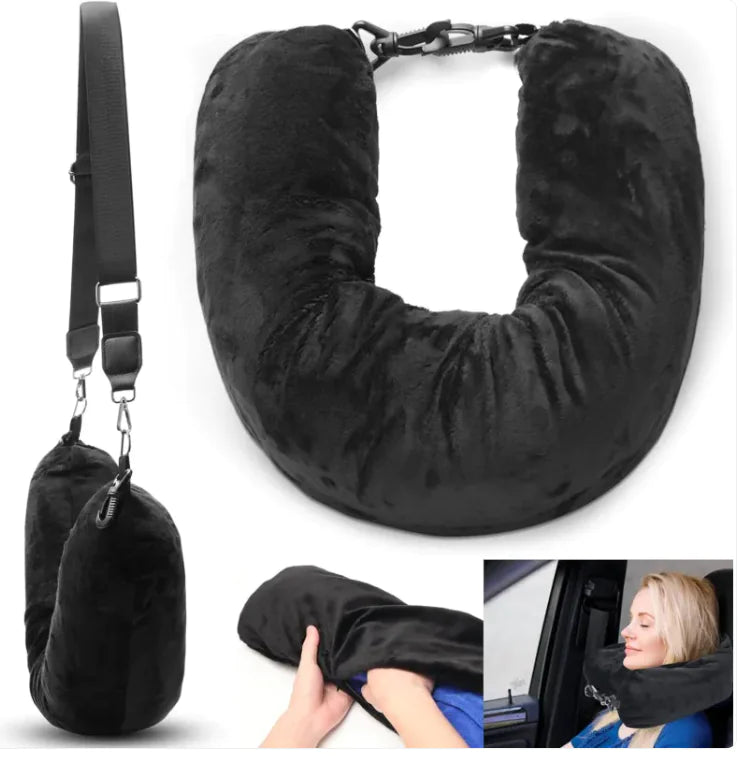 Innovative Travel U-Shaped Pillow with Refillable Clothing Storage